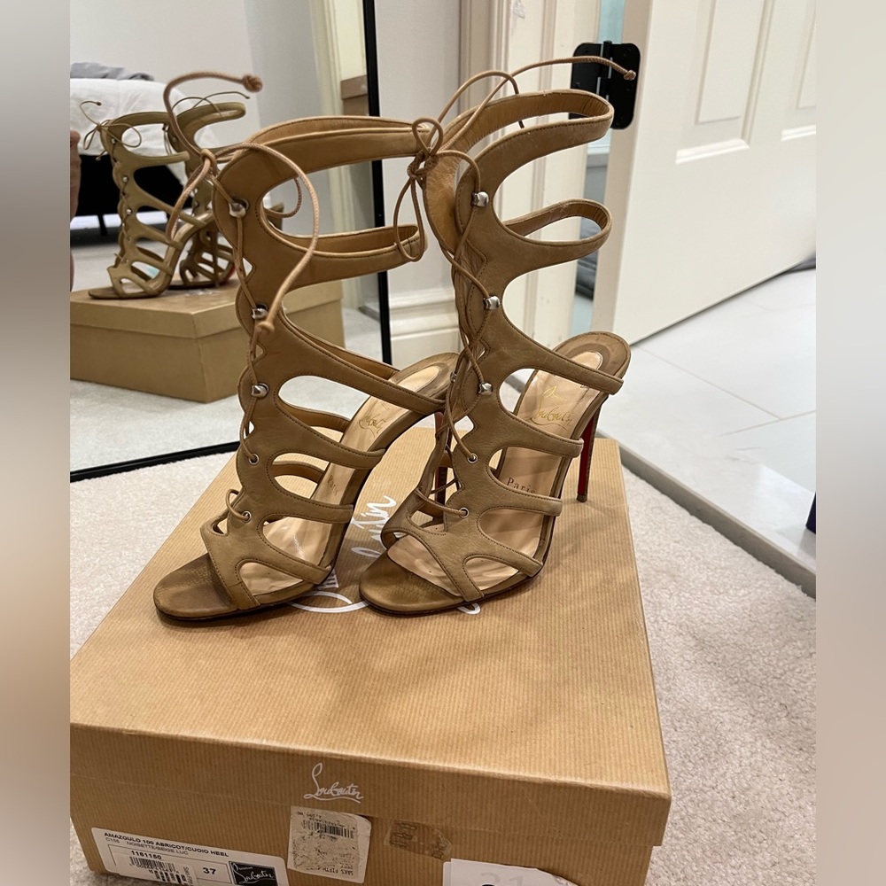 Lace up Christian louboutin heels